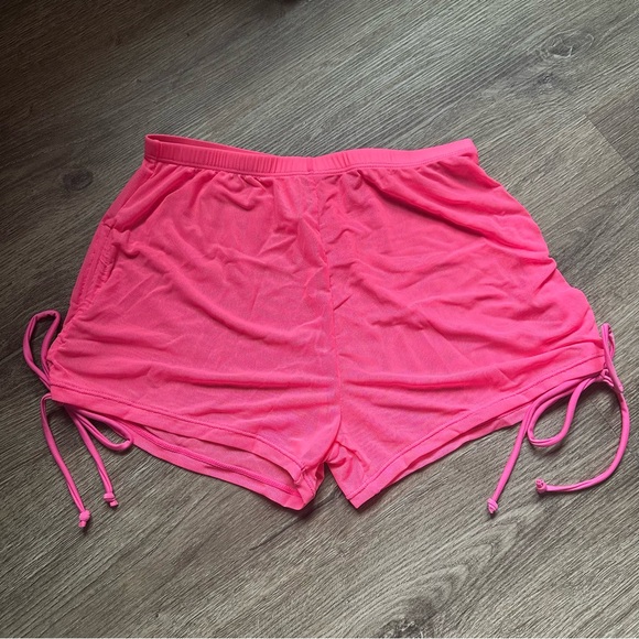 🔴SHEIN Sheer Pink Coverup Shorts - Picture 1 of 5